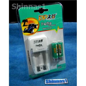 ชุดชาร์จถ่าน DP พร้อมถ่านชาร์จ AA x2/600 mAh