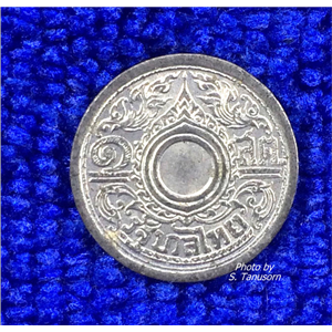 เหรียญ 1 สตางค์ พ.ศ.2485 ในรัชกาลที่ 8 เนื้อดีบุก