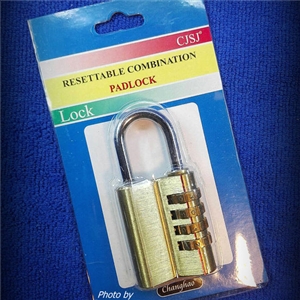 กุญแจล็อกด้วยเลขรหัส 4 แถว ตัวใหญ่ทองเหลือง Changhao