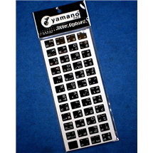 สติ๊กเกอร์คีย์บอร์ด ท/อ พื้นดำอักษรขาว YAMANO